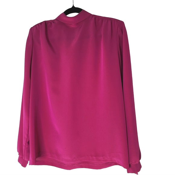 Sportscraft top fuschia pink long sleeve blouse size 10 - Picture 3 of 12